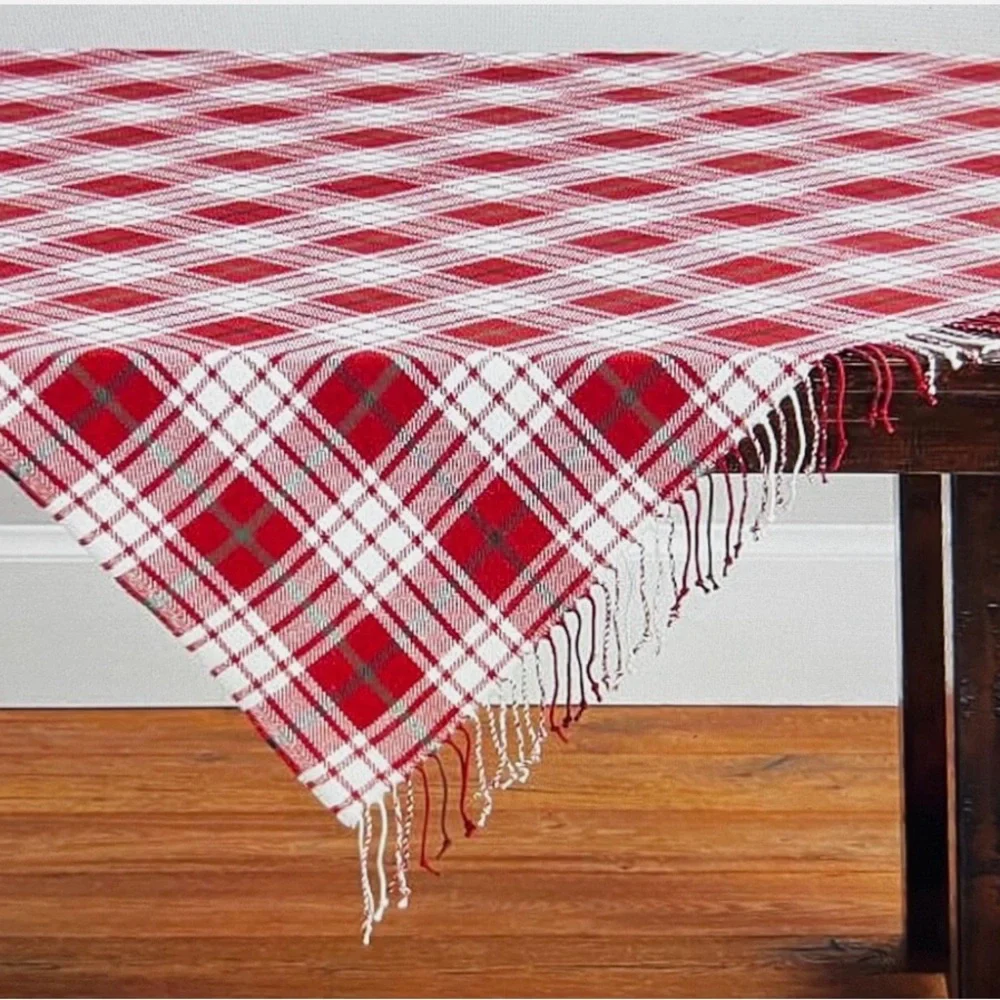 Pottery Barn Parker Plaid Table Throw